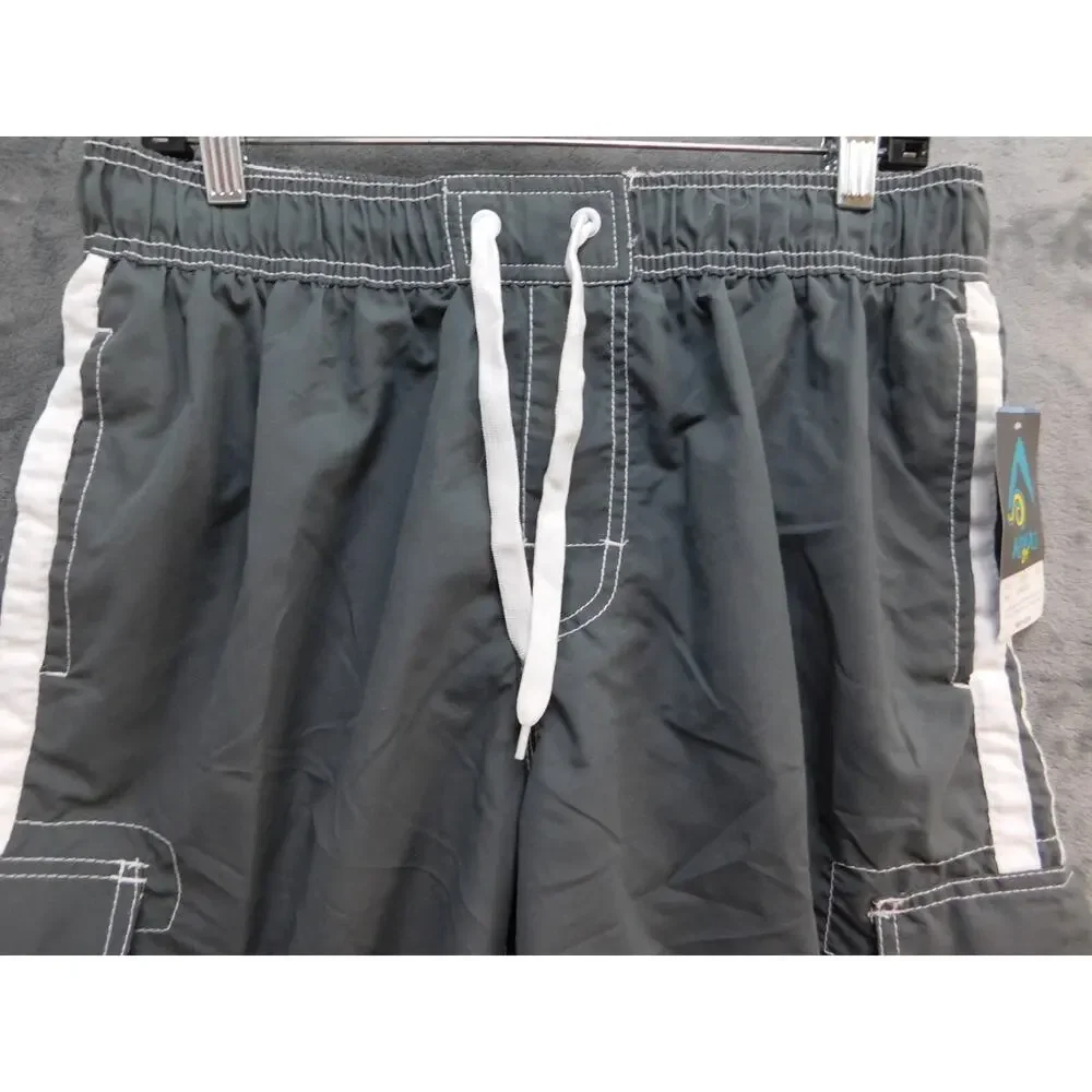 Kanu Board Shorts Swimsuit Men's L Charcoal 7064 Swim Surf NWT